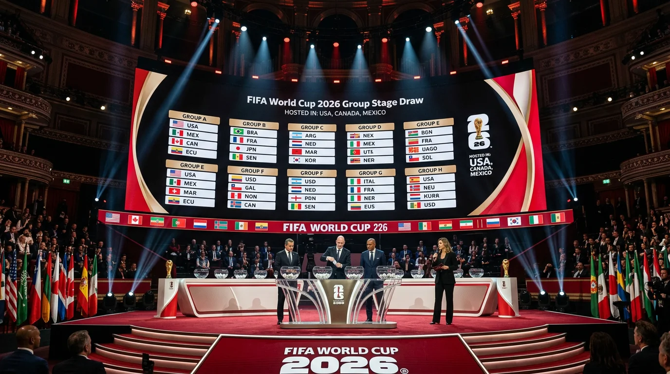 Tableau des 12 groupes de la Coupe du Monde 2026 avec les drapeaux des 48 nations qualifiées